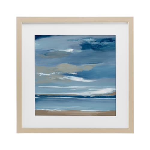 Stupell Industries Ocean's Embrace Stormy Sky Birch Framed Print Under Glass de…