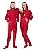 Footed Pajamas Bright Red Kids Hoodie Fleece