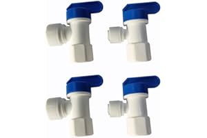 Malida Tank Ball Valve 1/4" FPT by 1/4",3/8" OD Tubing quick connector for RO Water Reverse Osmosis Filter system set of 4