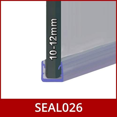 Shower Seal for Screens, Doors or Panels | Fits 10-12mm Glass | U Shaped Seal to Cap The Edge of The Glass | 80cm, 90cm, 140cm or 2m Long | SEAL026 (90cm)