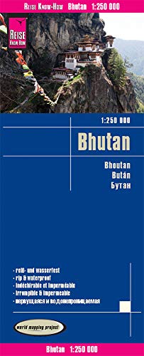 Bhutan Road Map (English, Spanish, French, German and Russian Edition) by Reise Know-How Verlag Peter Rump GmbH
