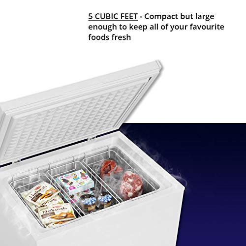 Northair Chest Freezer 5 Cu Ft with 3 Removable Baskets Reach In Freezer Chest Quiet