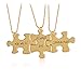 Meiligo® Fashion 3 Pcs Best Friends Forever Gift Alloy We Will Always be Connected Letter Puzzle Dog Tag Necklace Key Chain Square Matching Engraved Letter Necklace Set