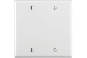Leviton No Device Blank Wallplate 2-Gang, Standard Size, Thermoset, 88025, White