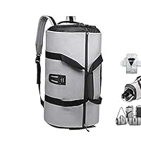 Deumy Travel Duffel Backpack,4 in 1 Carry-on Garment Bag Large Duffel Bag Suit Travel Bag,Gym Backpack Outdoor Travel Bag with Shoe Compartment,Hiking Camping Rucksack for Men and Women (Grey)