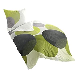 Bierbaum Bettwäsche 6155, Mako-Satin, Made in Germany, kiwi 06, 200 x 200 cm, für das Doppelbett