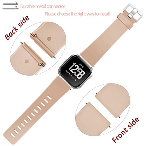 Wepro Bands Replacement Compatible with Fitbit Versa SmartWatch, Versa Lite SE Sports Watch Band Strap Wristband for Women Men Kids, Large, Walnut - Thumbnail 6