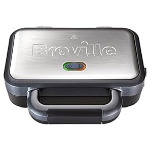 Breville Deep Fill Sandwich Toaster and Toastie Maker with Removable Plates, Non-Stick, Stainless Steel [VST041]