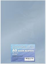 Essential Arts A3 240 Micron Clear Acetate Sheets Pack of 10
