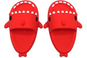YIMANDA Doll Clothing Shoes - Red Shark PVC Slippers for La Collectible Cute Miniature Footwear, Non-Slip Durable Design, Perfect for Dollhouse Decor & Photo Props(No Dolls)