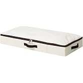 Low Profile underbed storage Containers with Clear Label Holder | Foldable Sturdy Underbed Storage Boxes, Closet Organizers for Seasonal Clothes, Bedding, Shoes (Beige, 29.5*15*4")