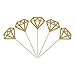 TOODOO 50 Pack Golden Glitter Diamond Cakes Toppers Cupcake Decor Food Picks