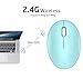 TENMOS Mini Rechargeable Wireless Mouse, 2.4GHz Optical Travel Mouse Silent Wireless Computer Mice with USB Receiver, Auto Sleeping, 3 Buttons, 1000 DPI for Laptop, PC, Computer (Green)