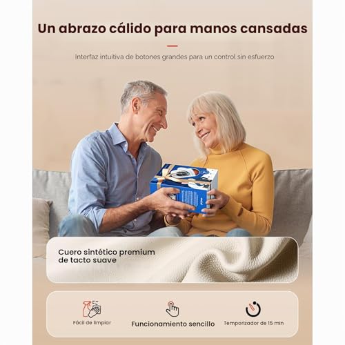 BOB AND BRAD Hand Massager with Heat and Compression, Individual Finger Massage, Relief for Arthritis and Carpal Tunnel Syndrome, Relaxation at Home/Office, Gift for Men and Women