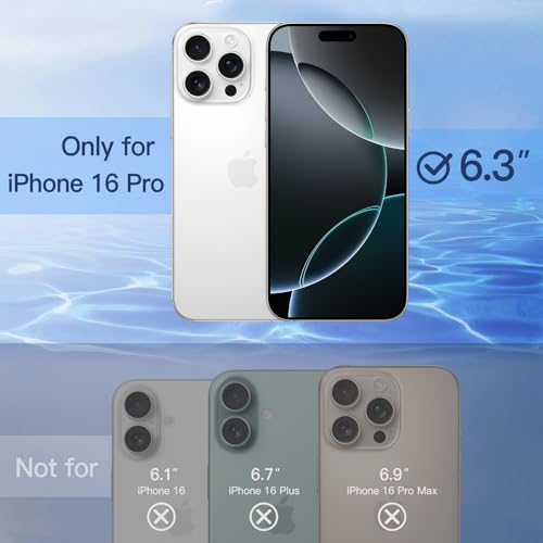 JETech Privacy Screen Protector Full Coverage for iPhone 16 Pro 6.3 Inch, Black Edge Tempered Glass Anti-Spy with Easy Installation Frame, 2 Pack