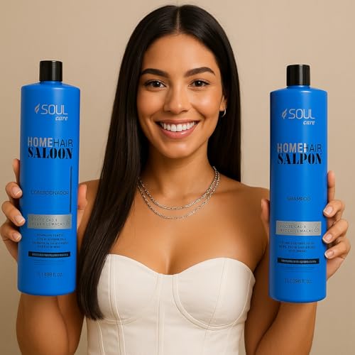 Shampoo e Condicionador de Nutrição Capilar Profissional com Queratina Soul Care | Reparo e Hidratação (1l)