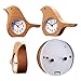 Best-mall Non-Ticking Silent Handmade Wood Alarm Clock Desk Clock,The Morning Bird Style (Beech)
