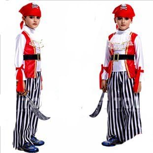 Amazon Co Jp ハロウィンcosplay服装 子供舞台演出服cosパイレーツオブカリビアン服 海賊セット ホビー 通販
