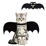 CRANACH Cat Bat Costume,Halloween Cat Bat Wings for Pets,Cat Halloween Collar Pet Apparel for Small Dogs and Cats,Comfort Material Pet Costume for Halloween (Cat Bat Costume)