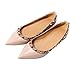 katypeny Womens Rivet Stud Slip On Pointed Toe Loafers Flats Pumps Shoes