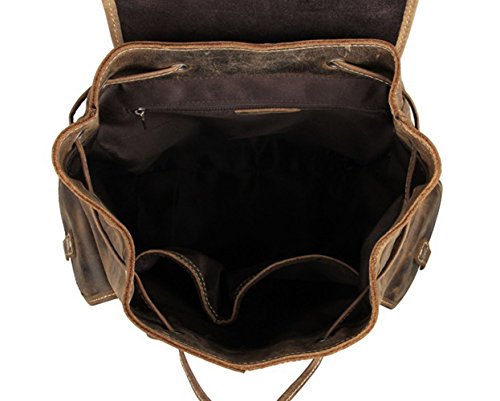 Zaino In Pelle Genuina Uomini Donne Borsa Da Viaggio Di Grande - Foto 4