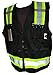 AJ JULIO'S HIGH VISIBILITY BLACK/LIME VEST *NEW IMPROVED *LARGE SIZES ASIN:B07JD64XPL 3XL-LARGE