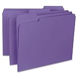 Business Source 1/3-cut Purple Interior File Folders - 99717
