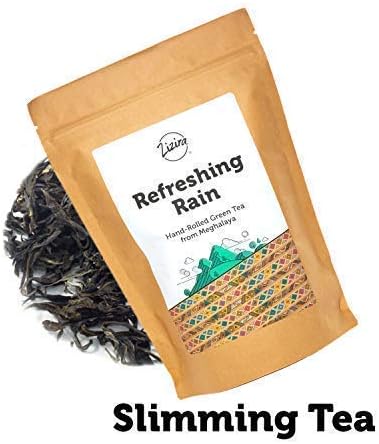 Zizira Refreshing Rain Hand-Rolled Green Tea from Meghalaya 100g Pack of 1, 100% Pure and Natural Loose-leaf Herbal Tea | Detox Tea for Slimming |