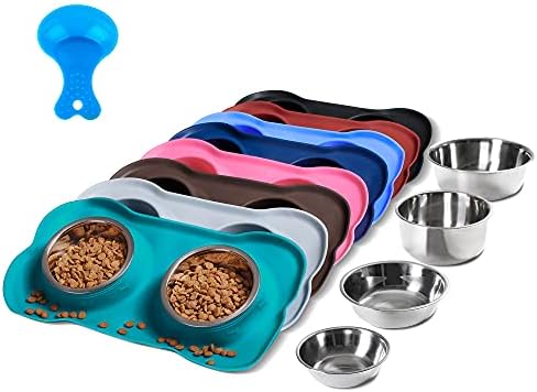 Hubulk Pet Dog Bowls Stainless Steel Dog Bowl with No Spill Non
