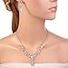 EVER FAITH Women's CZ Lots Hollow-out Teardrop Necklace Earrings Bracelet Set Silver-Tone