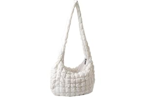 TWOYOMN Quilted Puffer Tote Bags for Women Lightweight Quilted Padding Shoulder Bag Satchel Handbag Zip Puffer Bag Green