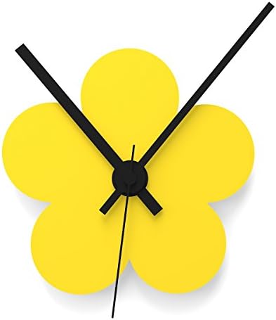 Wandkings wall clock SOLO CLOCK "Flower" with clockwork and clock hands - available in 13 colours (colour: clock = shiny yellow, hands = black )