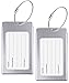 Luggage Tags, WeBravery Suitcase Labels Business Card Holder Travel Bag ID Metal Luggage Tag (2Pack-Silver)