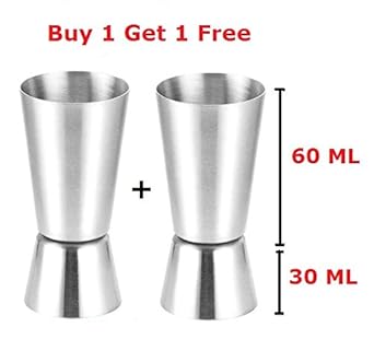 Bridge2shopping Double Sided Peg Measure/Cocktail Shaker/Drink Measuring Bar Tool/Jigger Set (30/60 ml)