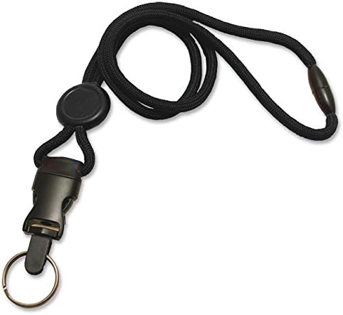 Baumgartens Breakaway Lanyard, Bolo-style Slider Ring, 12/PK, BK (65564)