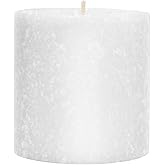 Root Candles Unscented Pillar Candles Beeswax Enhanced Textured Timberline™ Pillar Candle, 3 x 3-Inch, White