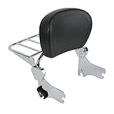 TTX LIGHTING Chrome Quick Release Detach Upright Passenger Backrest Sissy Bar W/Luggage Rack for Harley Touring Electra Glide Road Glide Road King Street Glide FLHT FLHX FLHR 1997-2008
