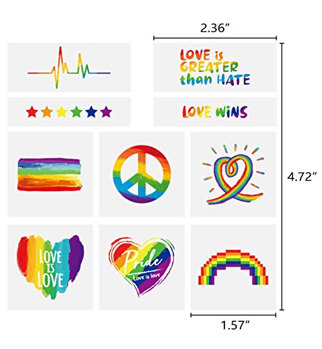 2 Rainbow+Pride+Temporary+Tattoos+Stickers