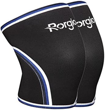 Knee Sleeves (Pair) 7mm Neoprene - Support and Compression for Weightlifting, Powerlifting, Cross Training WOD, Squats Gym Workout - Sleeve for Men and Women