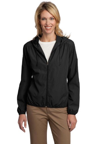 Port Authority Ladies Hooded Essential Jacket. - Black - XXL Port Authority Ladies Hooded Essential Jacket. - Black - XXL
