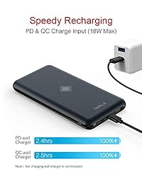 Qi   Cargador inalámbrico dual USB con cargador portátil delgado, Azul