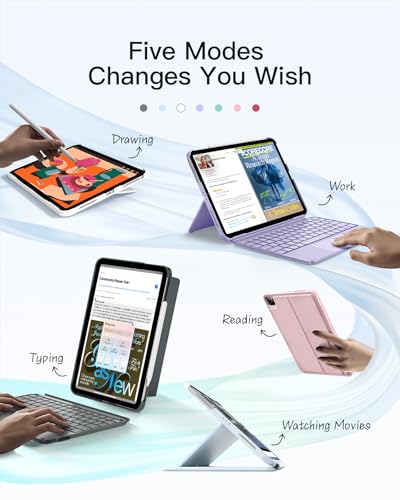 Inateck Keyboard Case with Touchpad for iPad 10th/A16 11th Gen 2025 | 450g Ultra-Lightweight,1 Second Magnetic Detachable Keyboard for iPad Air 11" M4/M3/M2, Air 5/4, Pro 11" 4/3/2/1, Grey