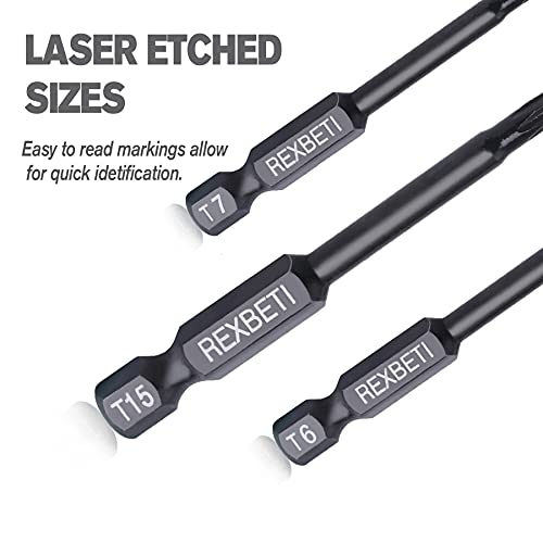 REXBETI 24 Piece Torx Head Screwdriver Bit Set, 1/4 Inch Hex