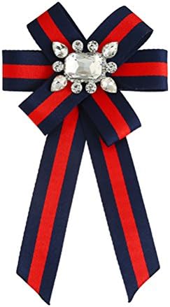 Satin Ribbon Bowknot Brooch Pin Necktie Ribbon Pre Tied Neck Tie Wedding Party Bow Tie (Style 6)