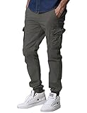 Match Men's Regular Fit Chino Jogger Cargo Pant (36W x 33L, 6539 Army gray)