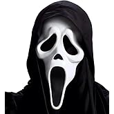 itsSpooky Halloween Scary Latex Mask, Halloween Horror White Face Mask Full Head Skeleton Shaped Skull Mask Masquerade Cosplay Party Costume Decoration Props