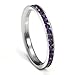 316L Stainless Steel Deep Purple Cubic Zirconia CZ Eternity Wedding 3MM Band Ring