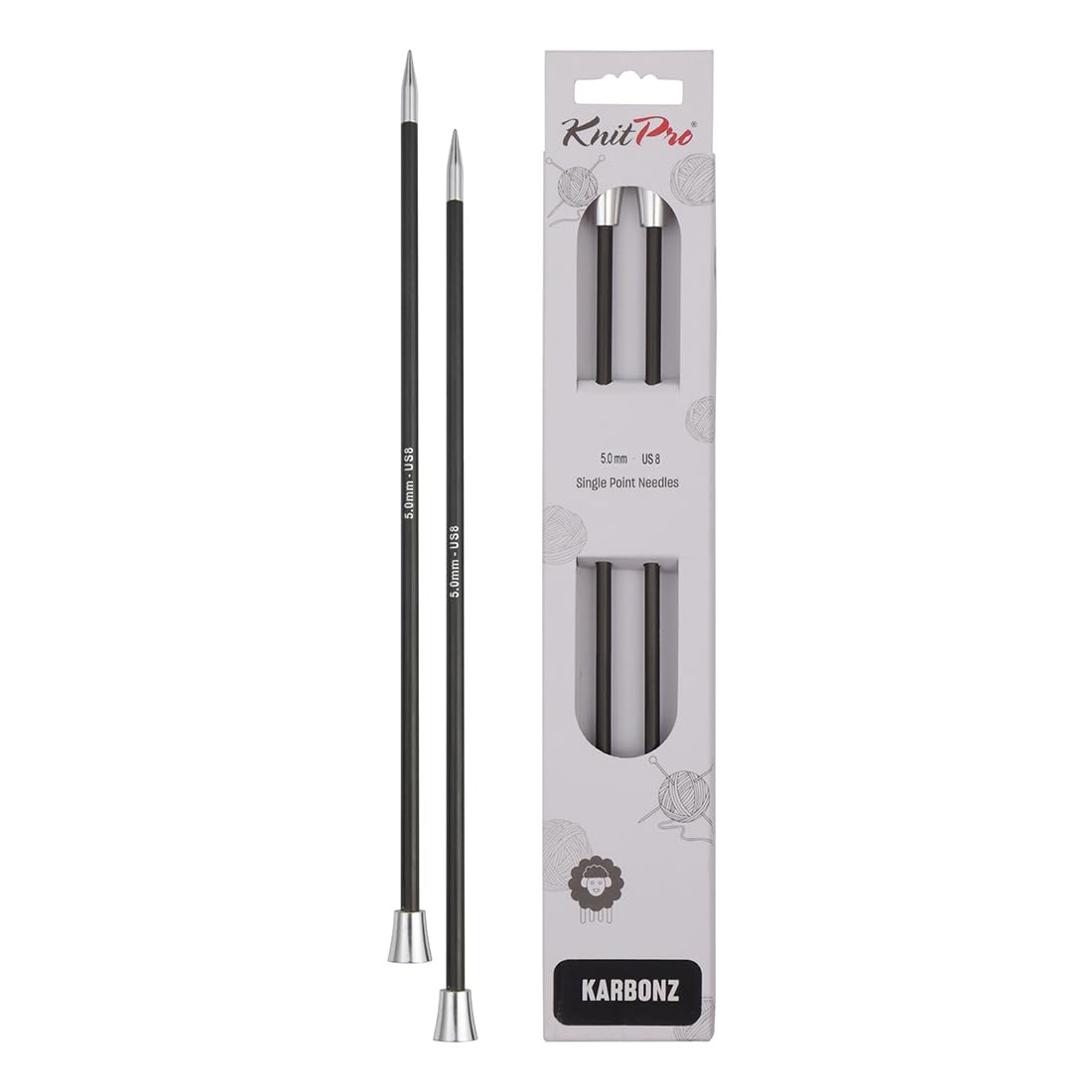 KnitPro Karbonz Single Pointed Needles 10" (25cm) | 5.00 mm