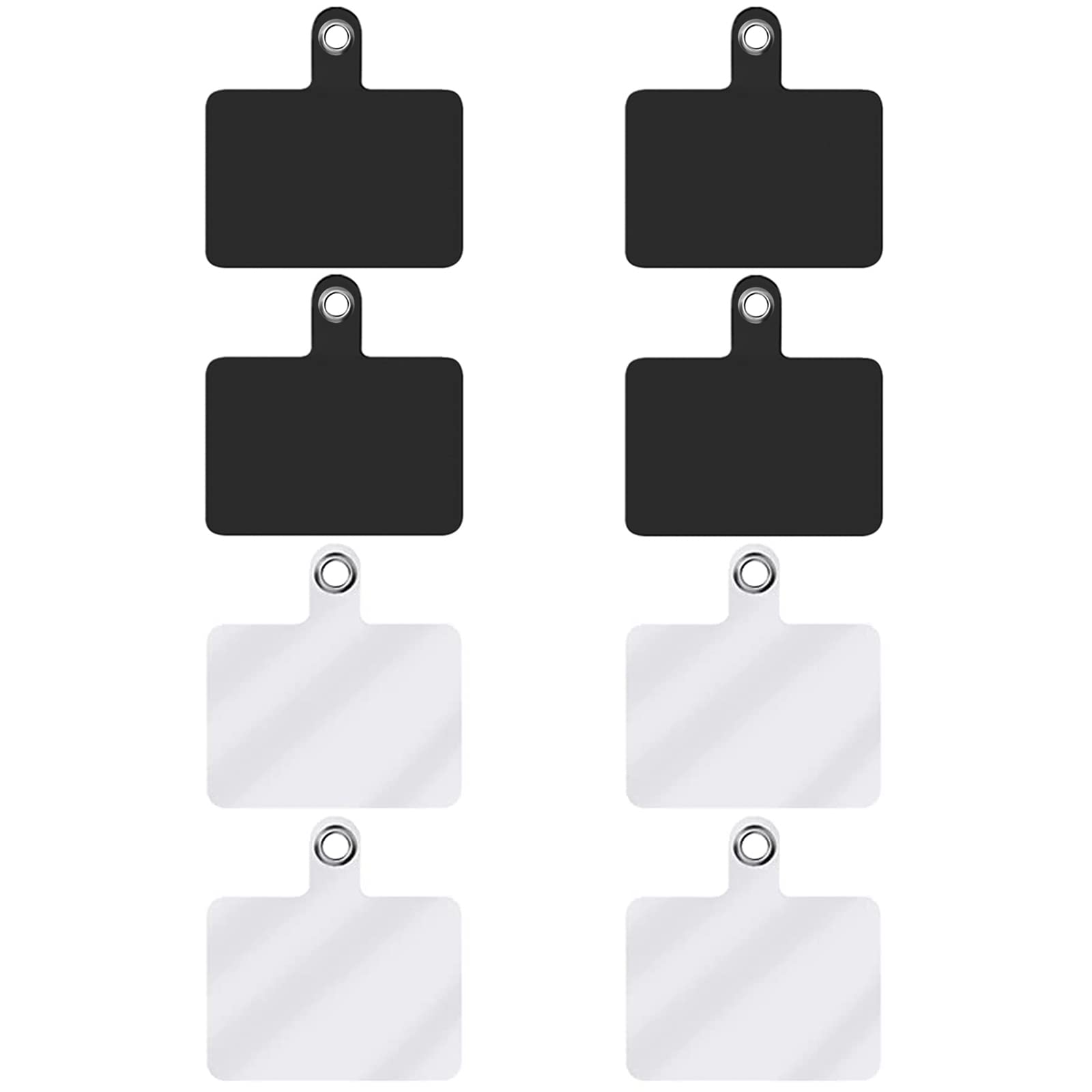 TBOC Patches for Hanging Mobile Neck with Rope Lanyard Strap Case [8 Units] Colour [Black and Transparent] Hanging Tape Mobile Key Holder Covers Keychain Accessories Universal [8 x TN]