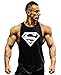 Gillbro Mens GYM Muscle Workout T-Shirt Bodybuilding Tank Top Superman Pattern